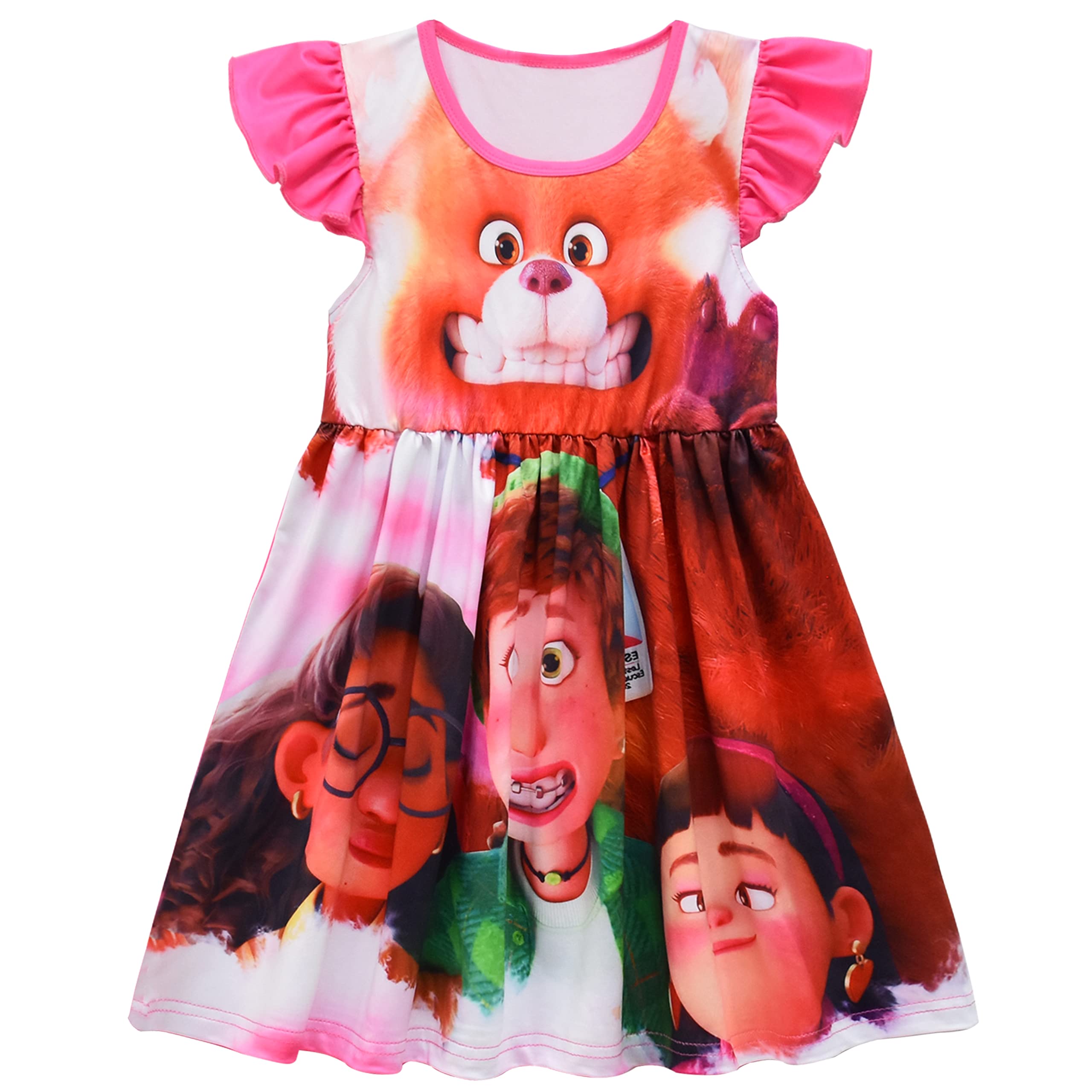 Turning Red Inspired Princess Dress for Girls - Cute & Elegant Costume for Halloween, Birthday Parties & Dress-Up Play
