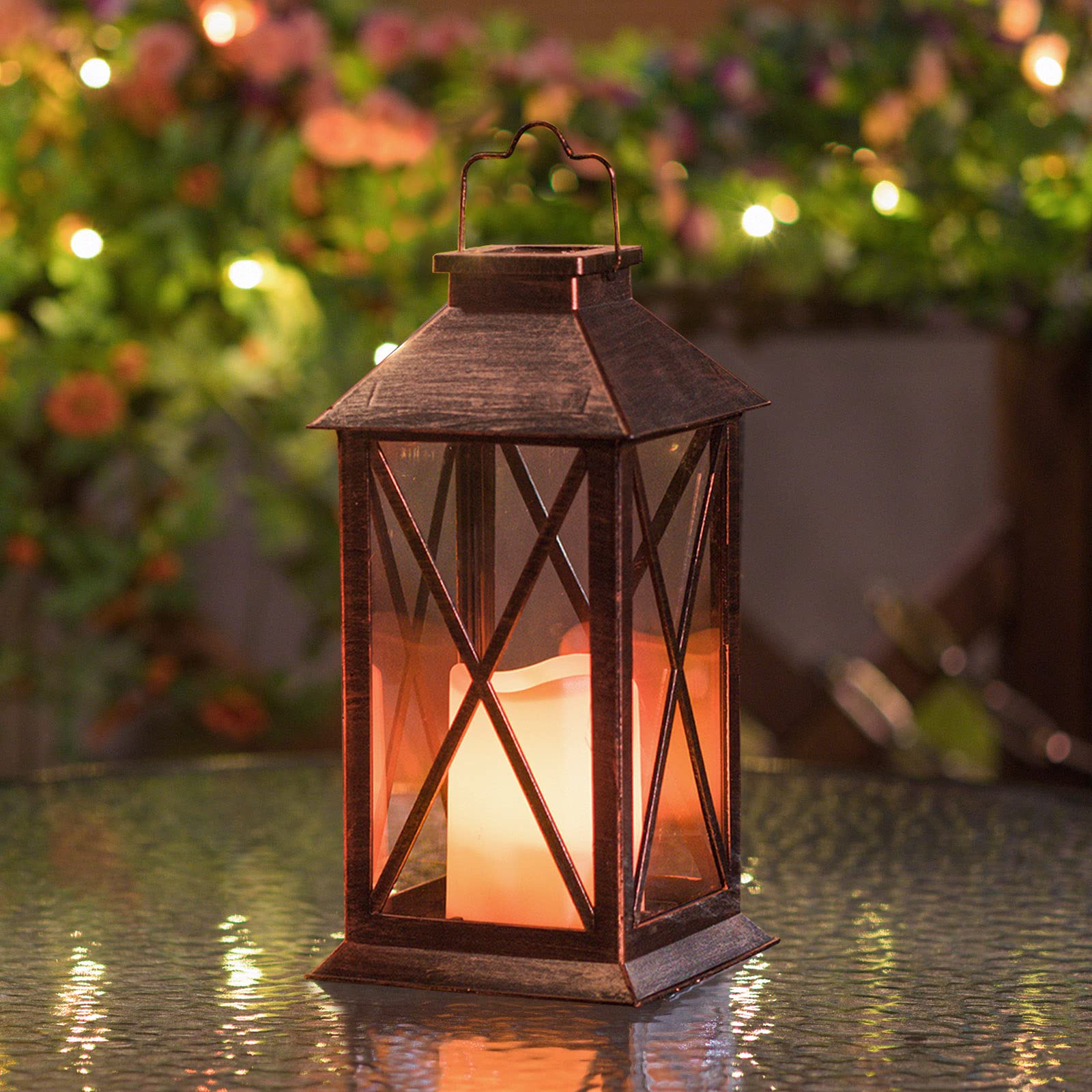 Square Solar Lantern Outdoor - Waterproof Hanging Garden Lights for Patio, Pathway, Yard - Solar Powered Decorative Lighting for Parties, Weddings & Outdoor Decor