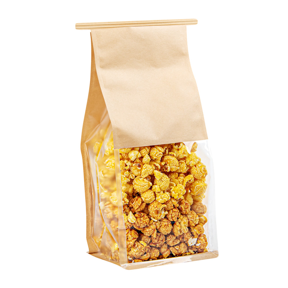 Premium Kraft Cotton Paper Tin Tie Bags with Clear Window - 5