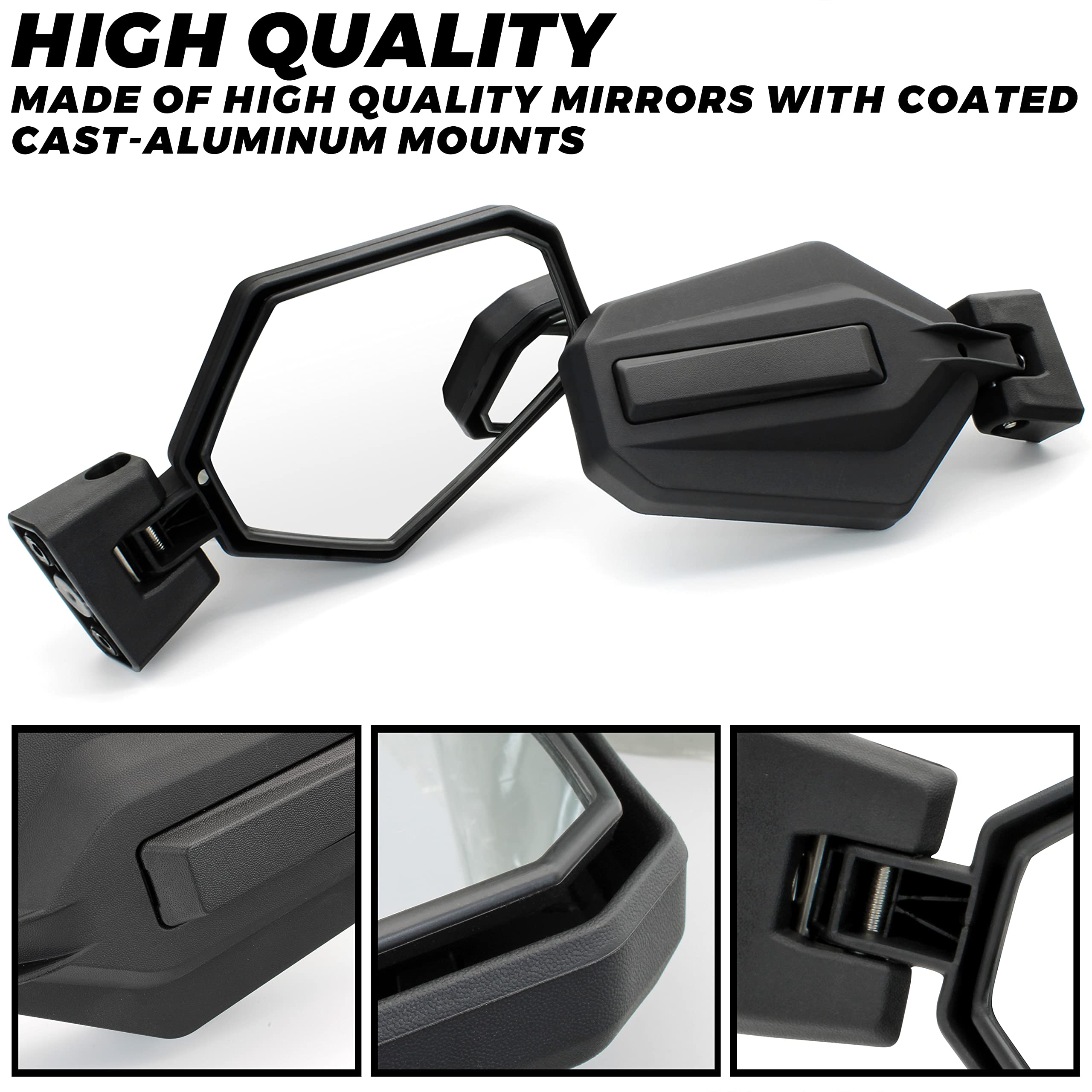 Premium Adjustable Folding Side Rear View Mirrors for Can-Am Maverick Trail Sport Commander 2018-2023 – Durable Off-Road Accessories for Enhanced Visibility & Safety | Perfect for Trail Riding, Off-Road Adventures & UTV Racing