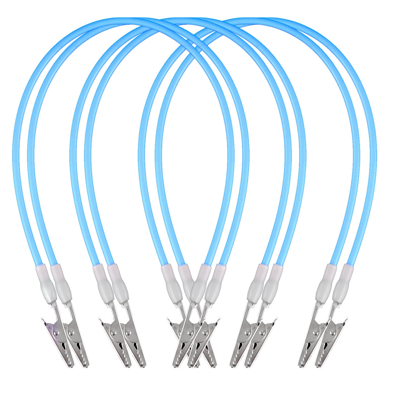 6Pcs Autoclavable Dental Flexible Medical Grade Silicone Bib Clips with Stainless Steel Alligator Clamps - Individually Wrapped Napkin Holders for Dentists & Salons (Neon Blue) - Perfect for Dental Clinics, Beauty Salons & Home Use