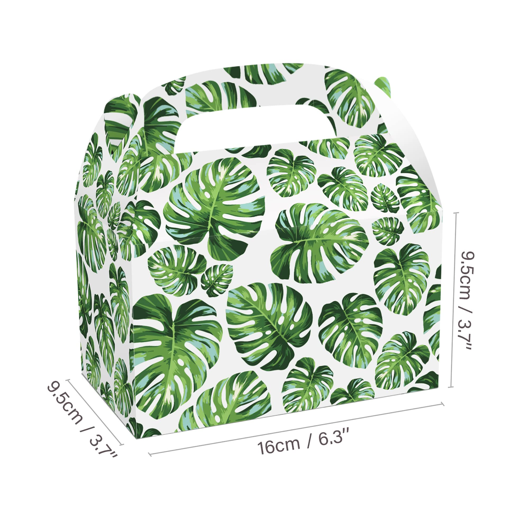 12PCS Tropical Palm Leaf Party Favor Boxes - Eco-Friendly Treat Bags for Birthday, Baby Shower & Summer Themed Events - Perfect for Hawaiian Luau, Beach Party & Tropical Decorations