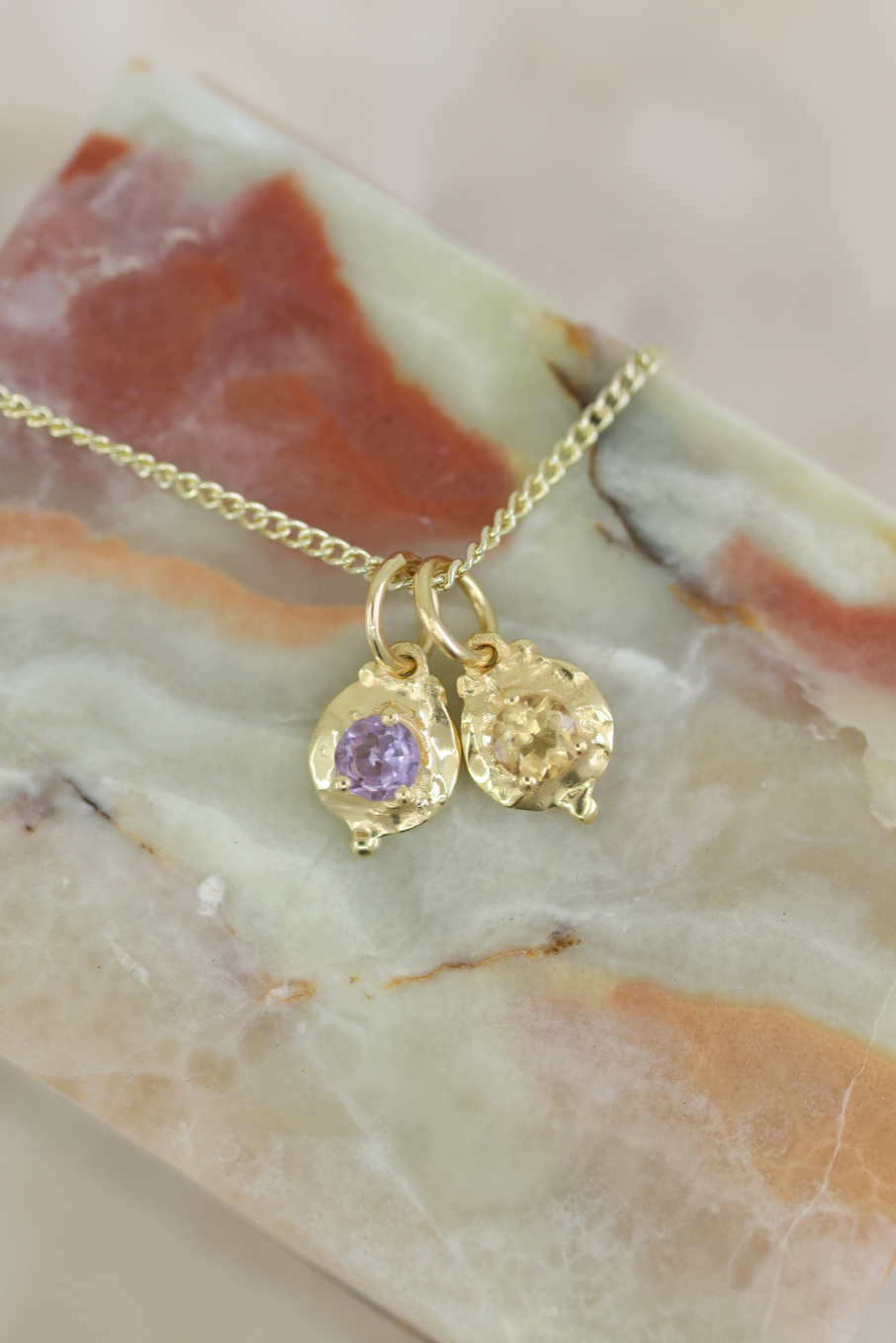 February Amethyst Gold Birthstone Necklace Charm - Elegant Jewelry Gift for Valentine's Day, Anniversary & Special Occasions