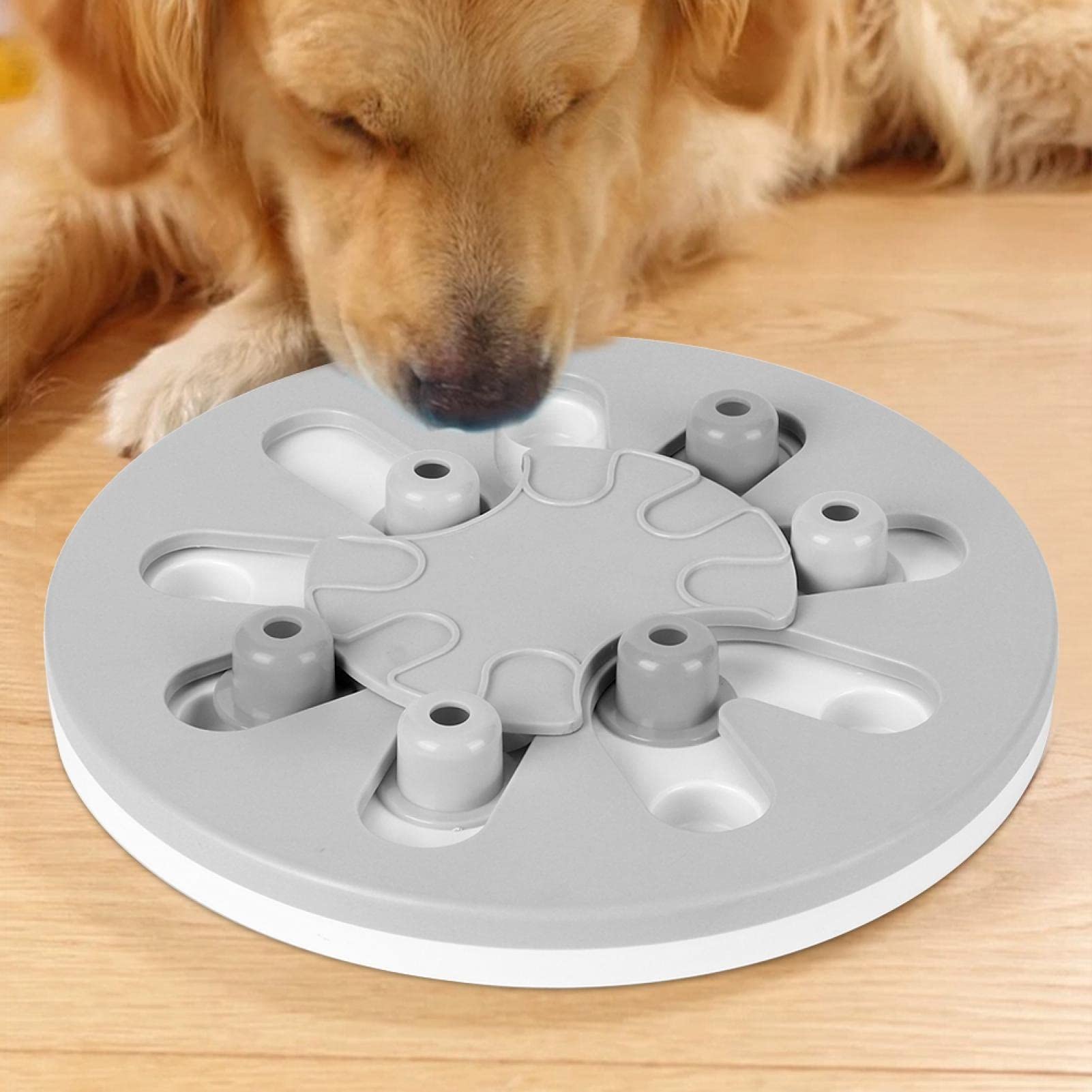 Jeanoko Dog Food Dispenser Toy - Durable ABS Puzzle Feeder with Rotating Turntable | Slow Eating Bowl for Small & Medium Dogs | Interactive Mental Stimulation & Anti-Choking Design - Perfect for Mealtime Enrichment & Training