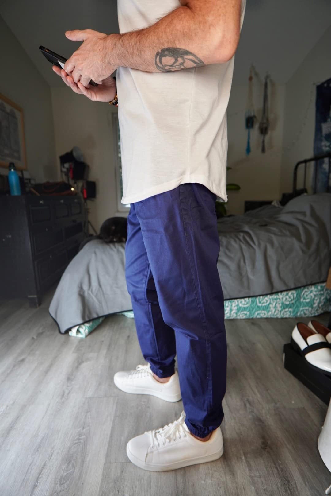 JMIERR Men's Casual Jogger Pants - Cotton Drawstring Chino Cargo Pants for Hiking, Outdoor, and Jogging | Comfortable Twill Sweatpants for Everyday Wear and Workout