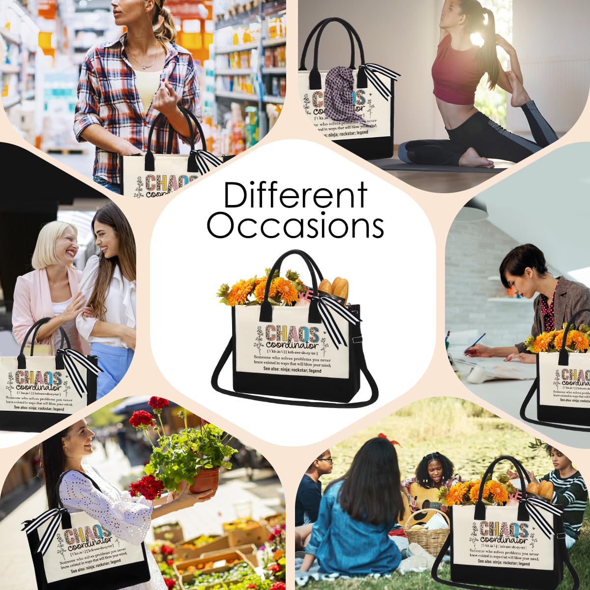 Chaos Coordinator Tote Bag for Women - Perfect Coworker, Teacher & Nurse Gift