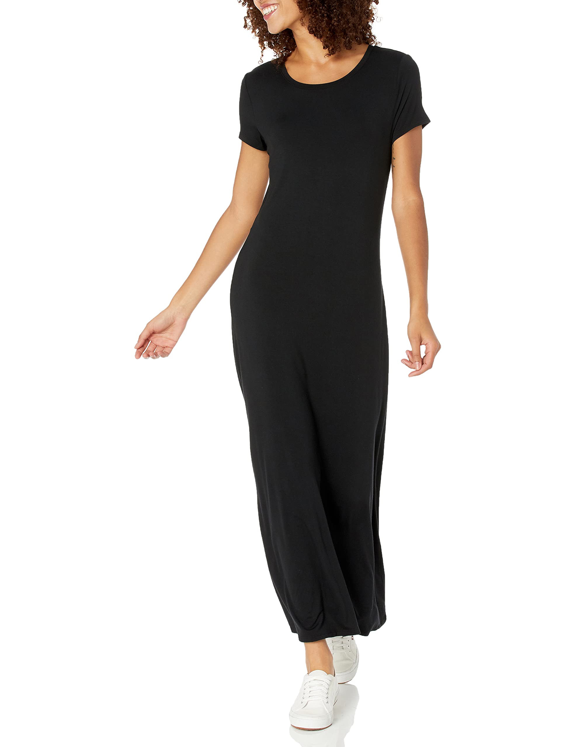 Amazon Essentials Women's Short-Sleeve Maxi Dress - Flowy Casual Summer Dress with Pockets, Plus Size Options | Perfect for Beach Vacations, Date Nights & Outdoor Brunch