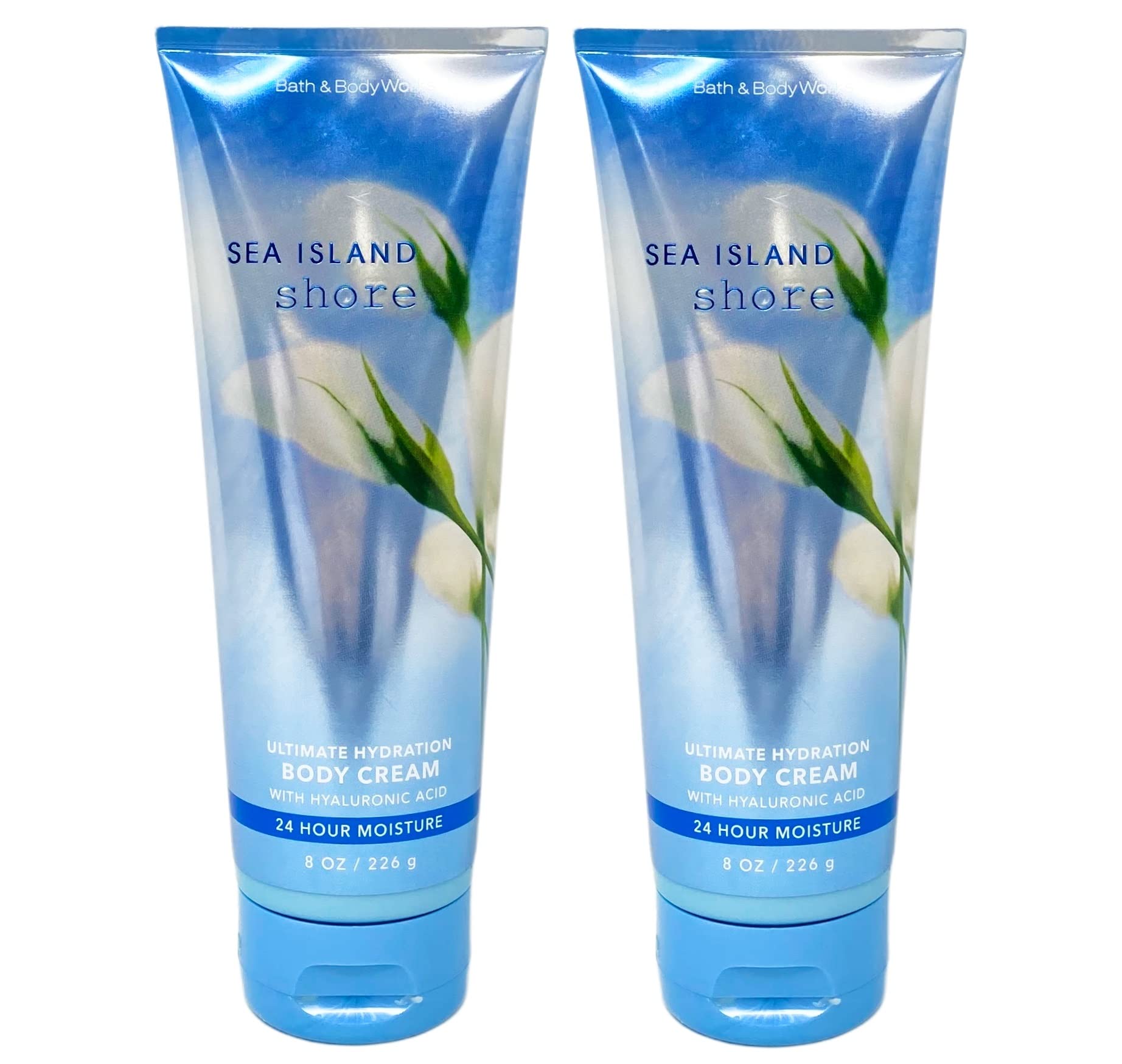 Bath and Body Works Sea Island Shore Ultra Shea Body Cream 8 Oz (2-Pack) - Moisturizing Lotion for Dry Skin, Hydrating Body Care for Women & Men - Perfect for Daily Use, Travel & Gift Giving