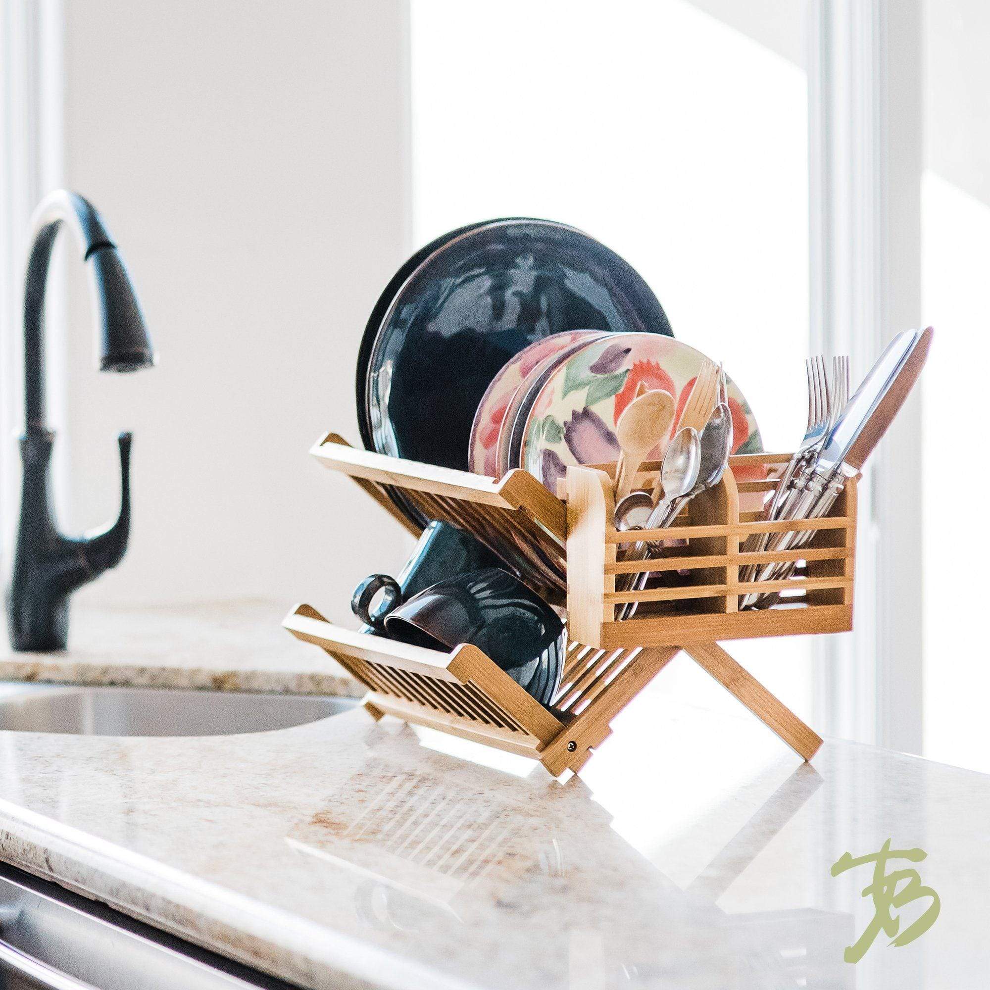 Foldable Dish Drying Rack - Space Saving Compact Design (13.9