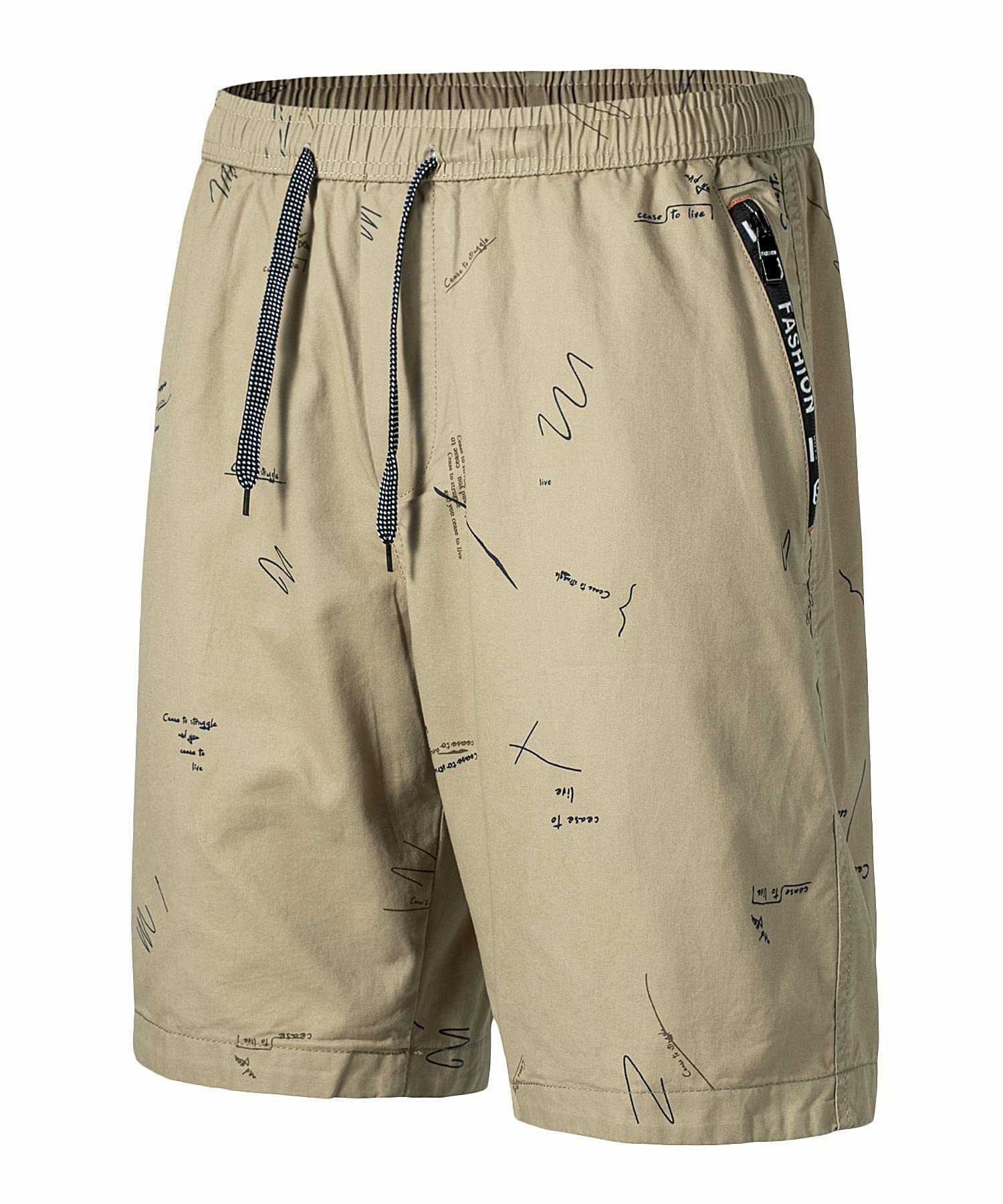 Men's Casual Plaid Beach Shorts - Soft Cotton Drawstring Elastic Waist Shorts with Zipper Pockets | Perfect for Summer Vacation, Pool Party & Outdoor Activities