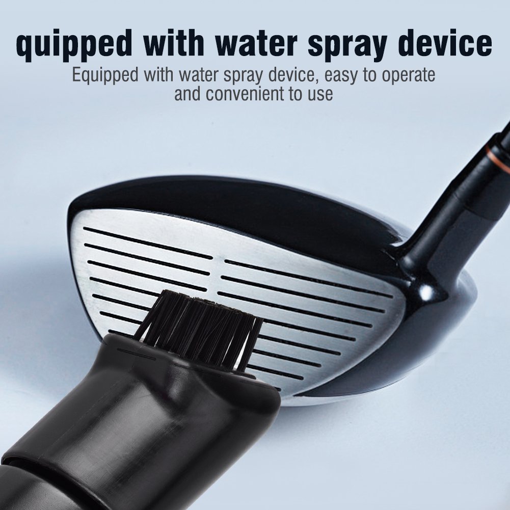 Premium Golf Club Cleaner Brush - Multi-Purpose Plastic Groove Cleaner with Water Spray for Golf Clubs & Balls | Essential Golf Accessory Equipment for Course & Practice Sessions