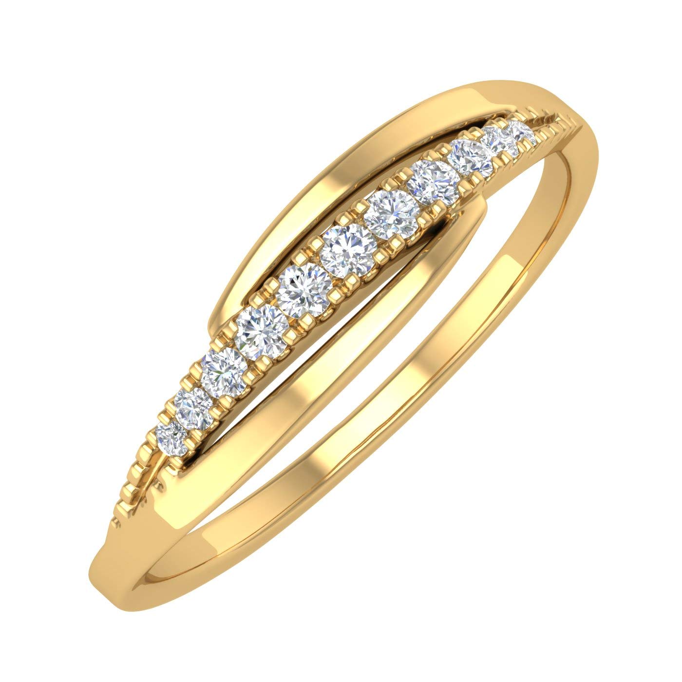 1/11 Carat Round Diamond Anniversary Wedding Band Ring in 10K Gold (I1-I2 Clarity) - Elegant Jewelry for Women, Perfect Gift for Wife, Engagement, Valentine's Day & Special Occasions