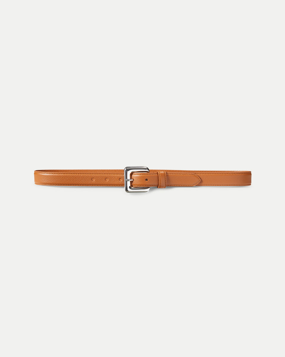 Genuine Leather Glossinia Belt for Men - Brown & Silver Buckle | Stylish Dress Belt for Casual & Formal Wear