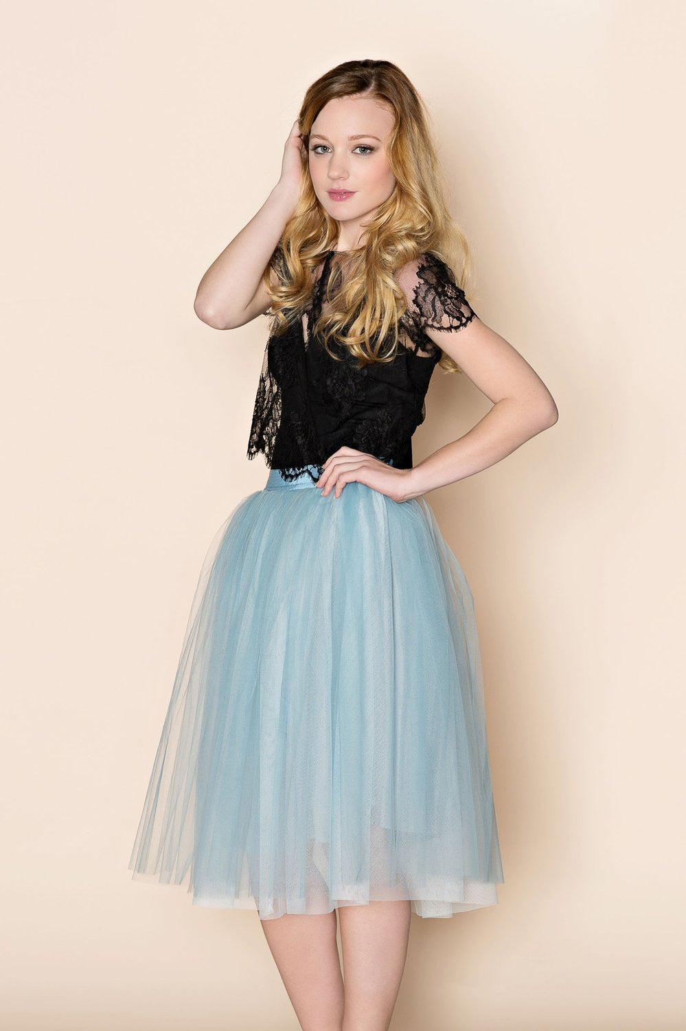 Roseline French Lace Blouse Crop Top for Women - Elegant Black Lace Shirt for Party, Date Night & Special Occasions
