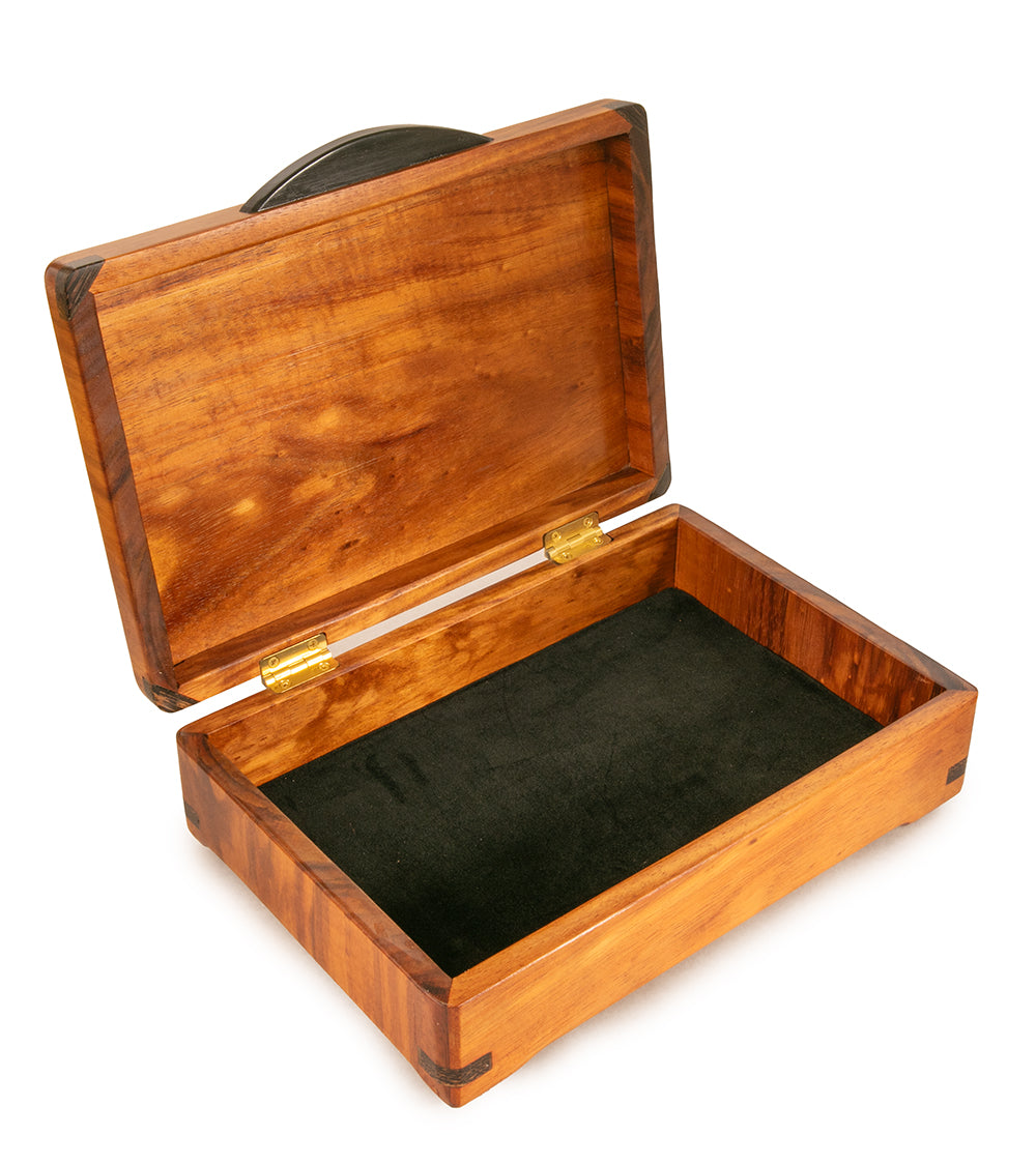 Exquisite Hawaiian Koa Wood Marquetry Jewelry Box - Handcrafted Gift for Women, Perfect for Storing Rings, Necklaces & Keepsakes | Home Decor & Travel Organizer
