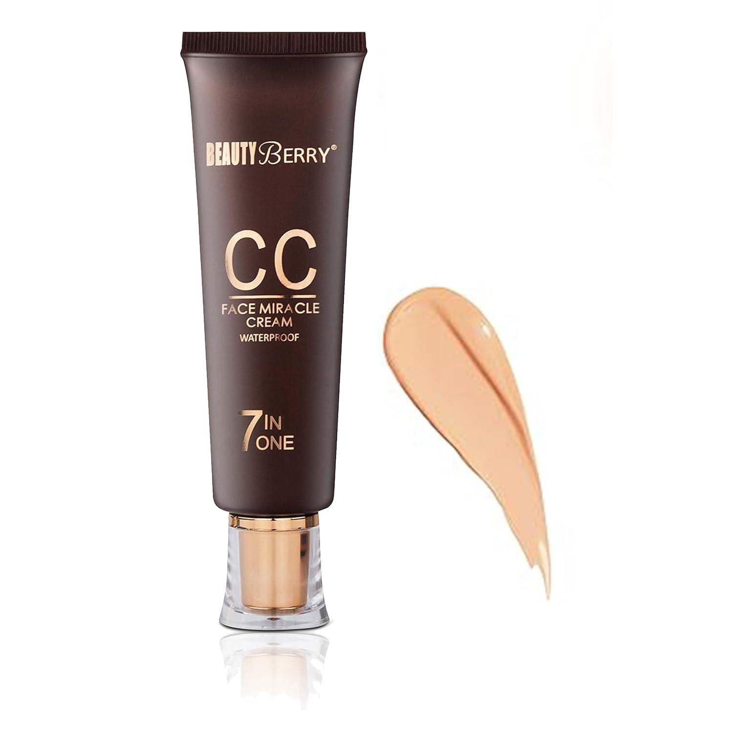 BEAUTYBERRY CC Face Miracle Cream - Waterproof 7-in-1 Multifunctional BB Cream with SPF (Light Shade) for Daily Makeup, Sun Protection & Even Skin Tone | Perfect for Work, Travel & Everyday Use