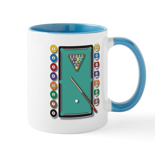 White/Blue Inside - Billiards Mugs