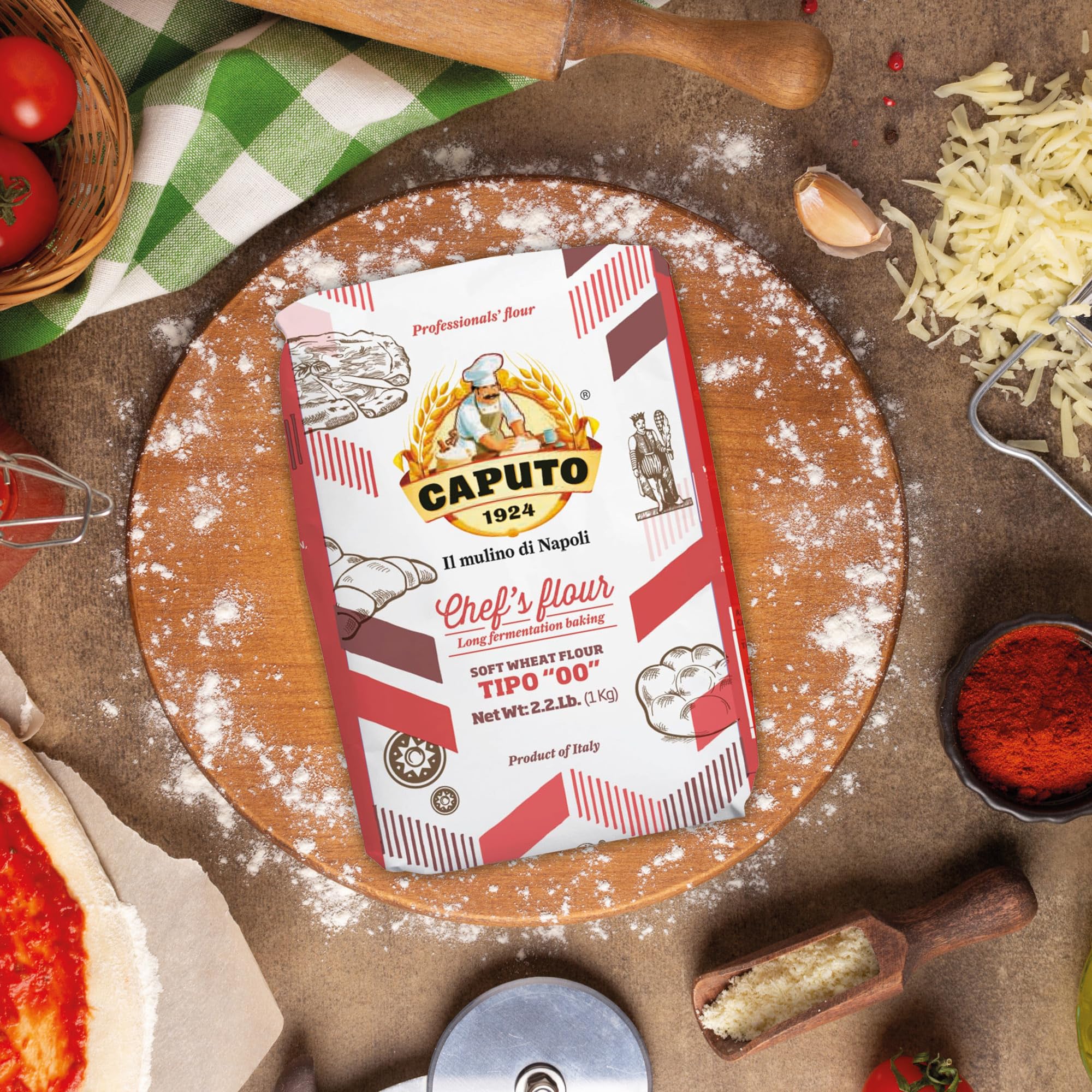 Antimo Caputo Chef's Flour - Premium Italian 00 Flour for Pizza & Pasta - 2.2 lb (Pack of 10) - Perfect for Professional Chefs & Home Cooking