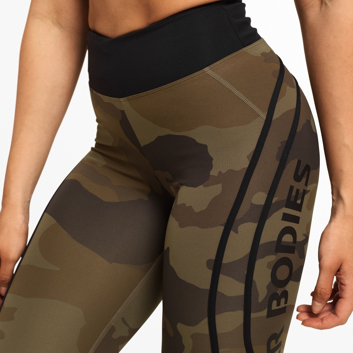 Better Bodies Camo High Waist Tights - Dark Green Camouflage Leggings for Women | Yoga, Workout & Running Activewear