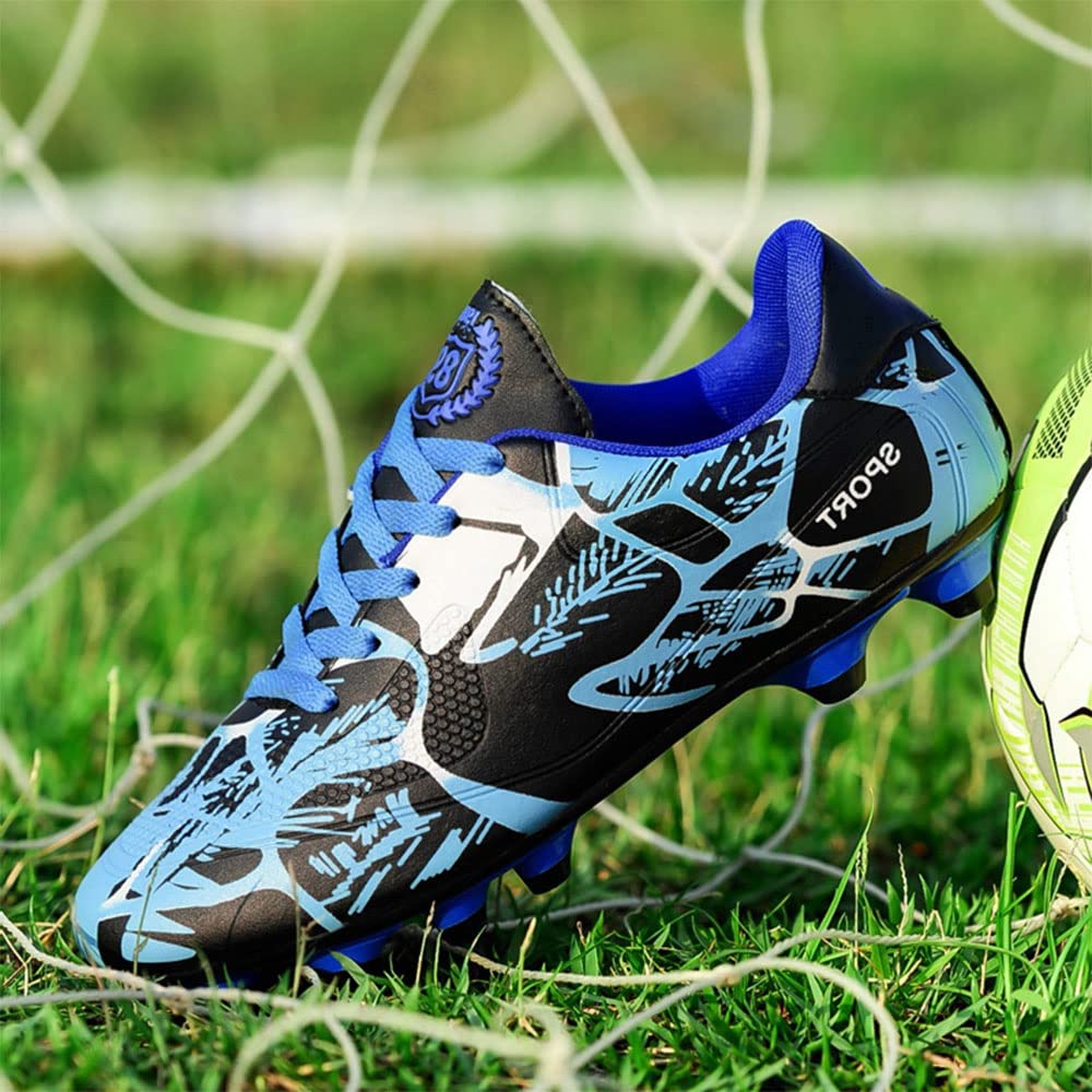 **Boys Soccer Cleats - Youth Football Boots for Kids & Teens | Breathable Comfortable Lace-Up Training Shoes for Junior Athletics | Perfect for Outdoor Soccer Practice, Games & Field Sports**