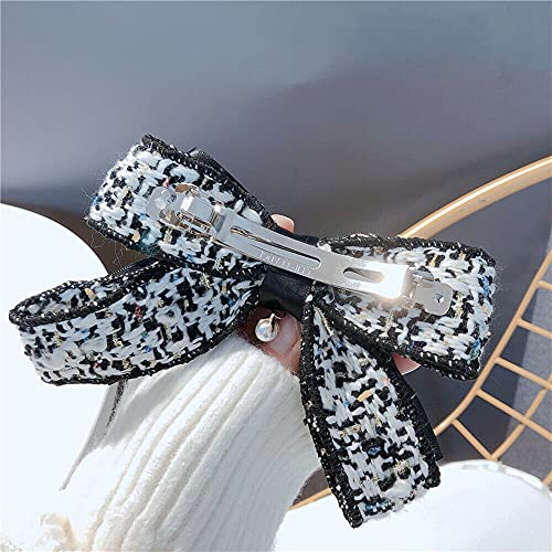 Leopard Print Hair Clips for Women - Striped Leopard Hair Claws with Pearl Bow Design - Perfect for Parties, Weddings, and Everyday Styling