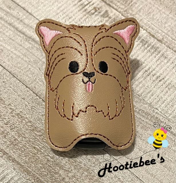 Yorkie Hand Sanitizer Holder & Lip Balm Holder - Cute Dog Shaped Keychain for Purse, Backpack & Travel Accessories - Perfect for Germ Protection On The Go