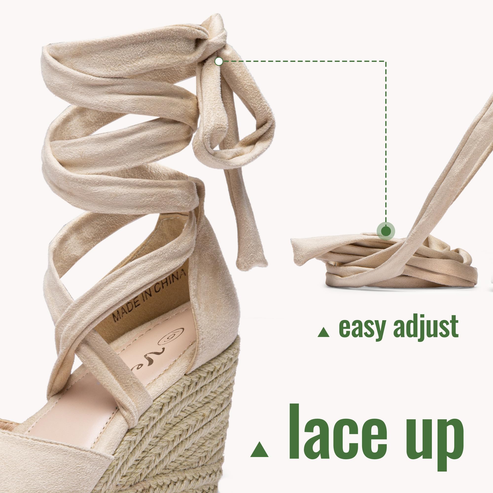 Vepose Women's Platform Wedge Sandals - Open Toe Espadrilles with Lace-Up Design | Comfortable High Heel Summer Sandals for Beach, Party & Casual Wear