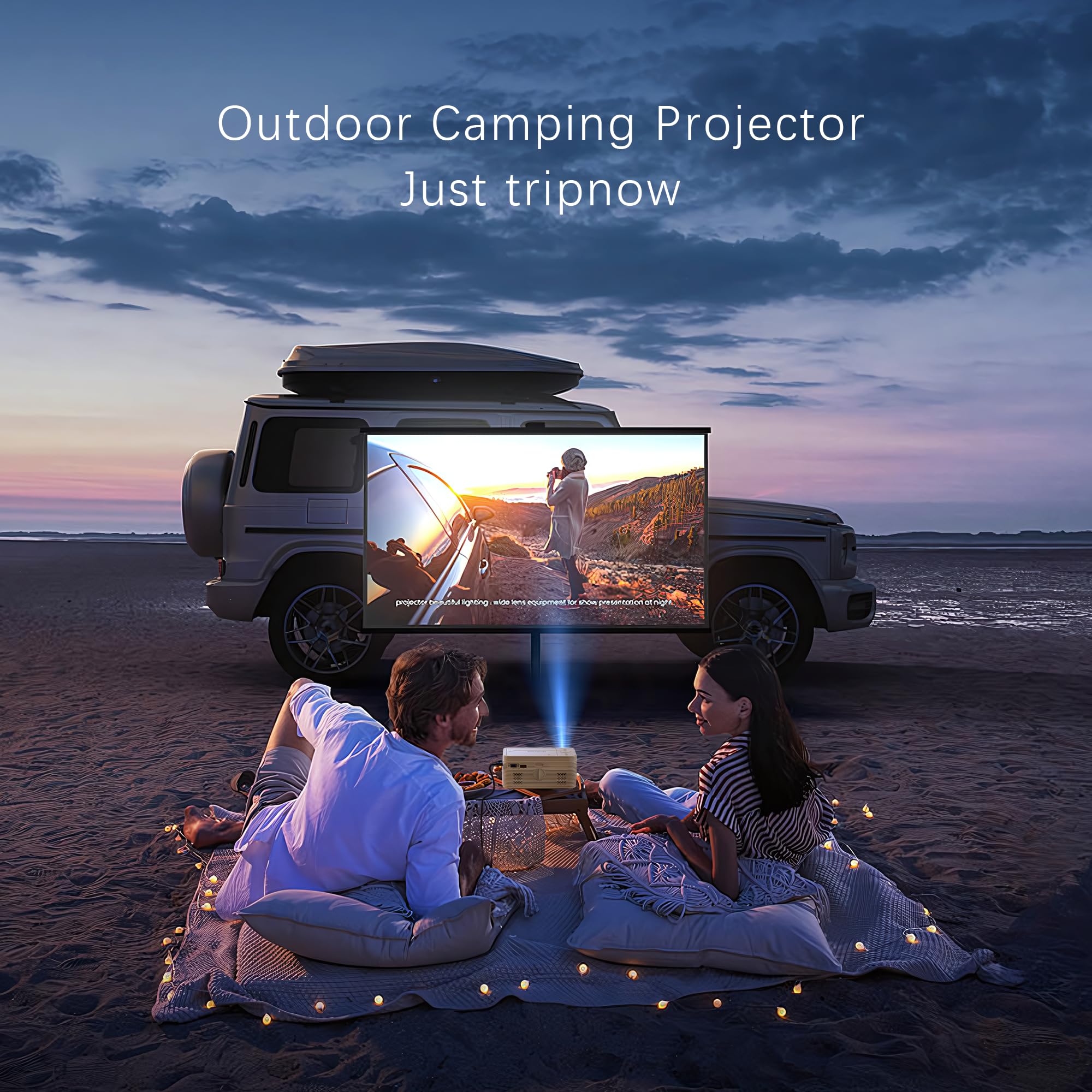 BIGASUO HD 9000L Bluetooth Projector with Built-in DVD Player | 1080P Mini Outdoor Movie Projector Supports 250