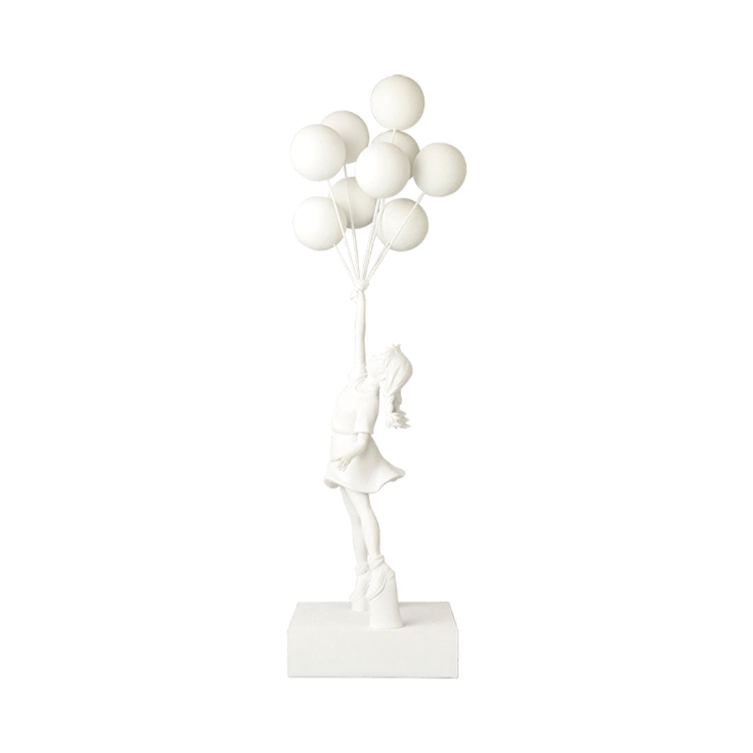 Banksy X Medicom Toy Flying Balloons Girl (Gesso Version) - Limited Edition Art Toy for Collectors & Street Art Enthusiasts - Perfect for Home Decor, Office Display & Gift Giving