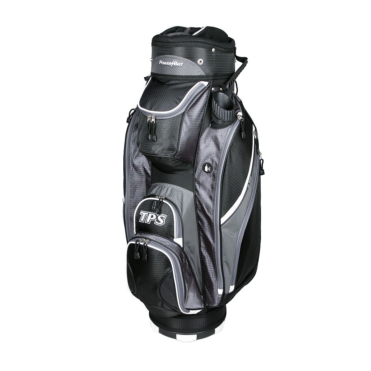 Powerbilt TPS 5400 Black/Charcoal Golf Cart Bag - Lightweight & Durable Stand Bag for Men & Women, Perfect for Golf Course & Driving Range Use