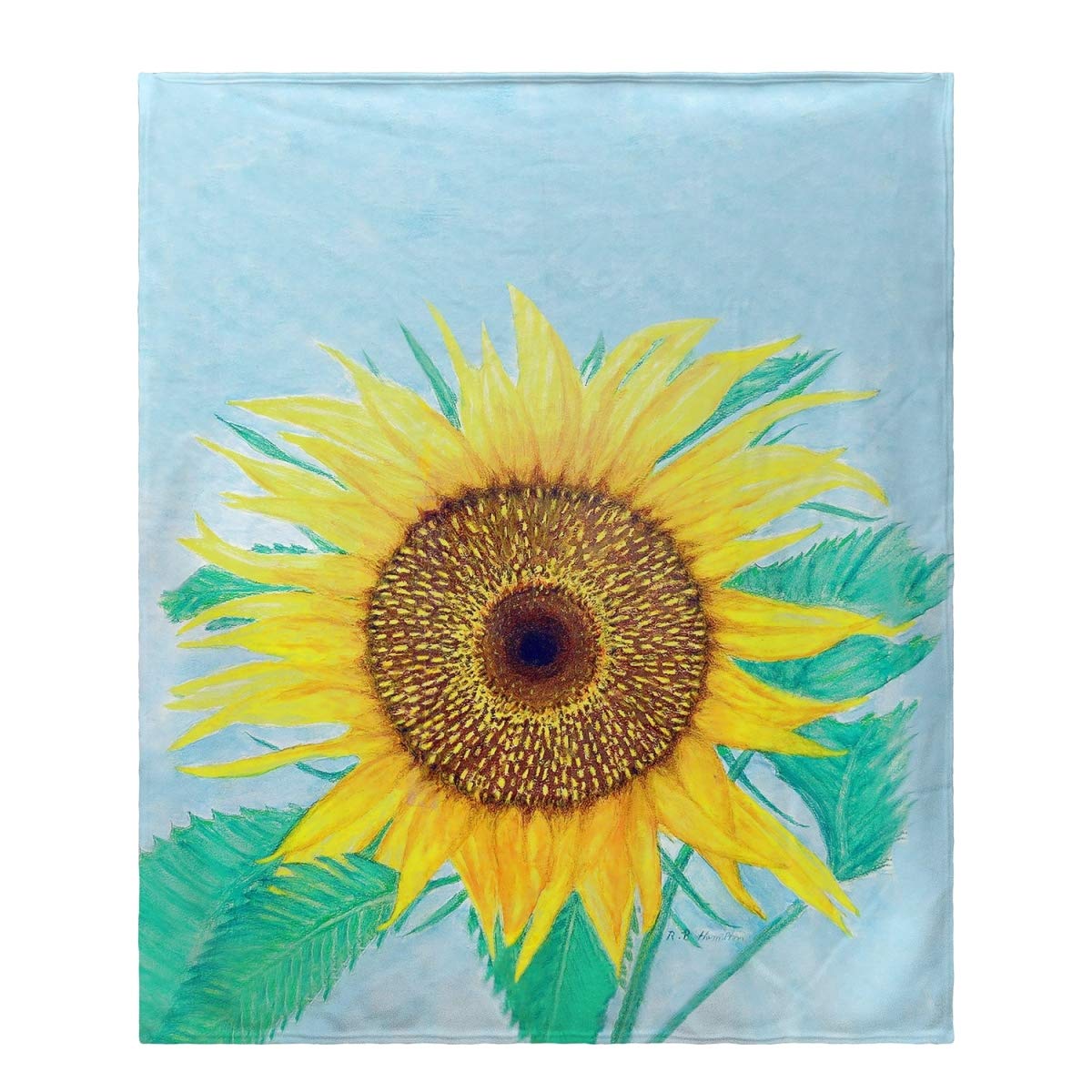 Betsy Drake Dick's Sunflower Throw Blanket - Soft Cozy Floral Design for Couch, Bed & Home Decor - Perfect for Living Room, Nursery & Gift Giving