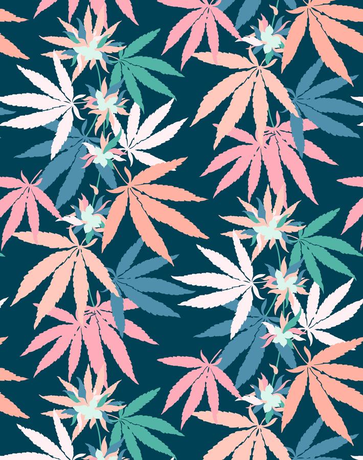 Nathan Turner 'Girls Best Friend' Deep Blue Wallpaper - Elegant Floral Peel and Stick Wallpaper for Girls' Bedroom, Nursery, or Home Decor