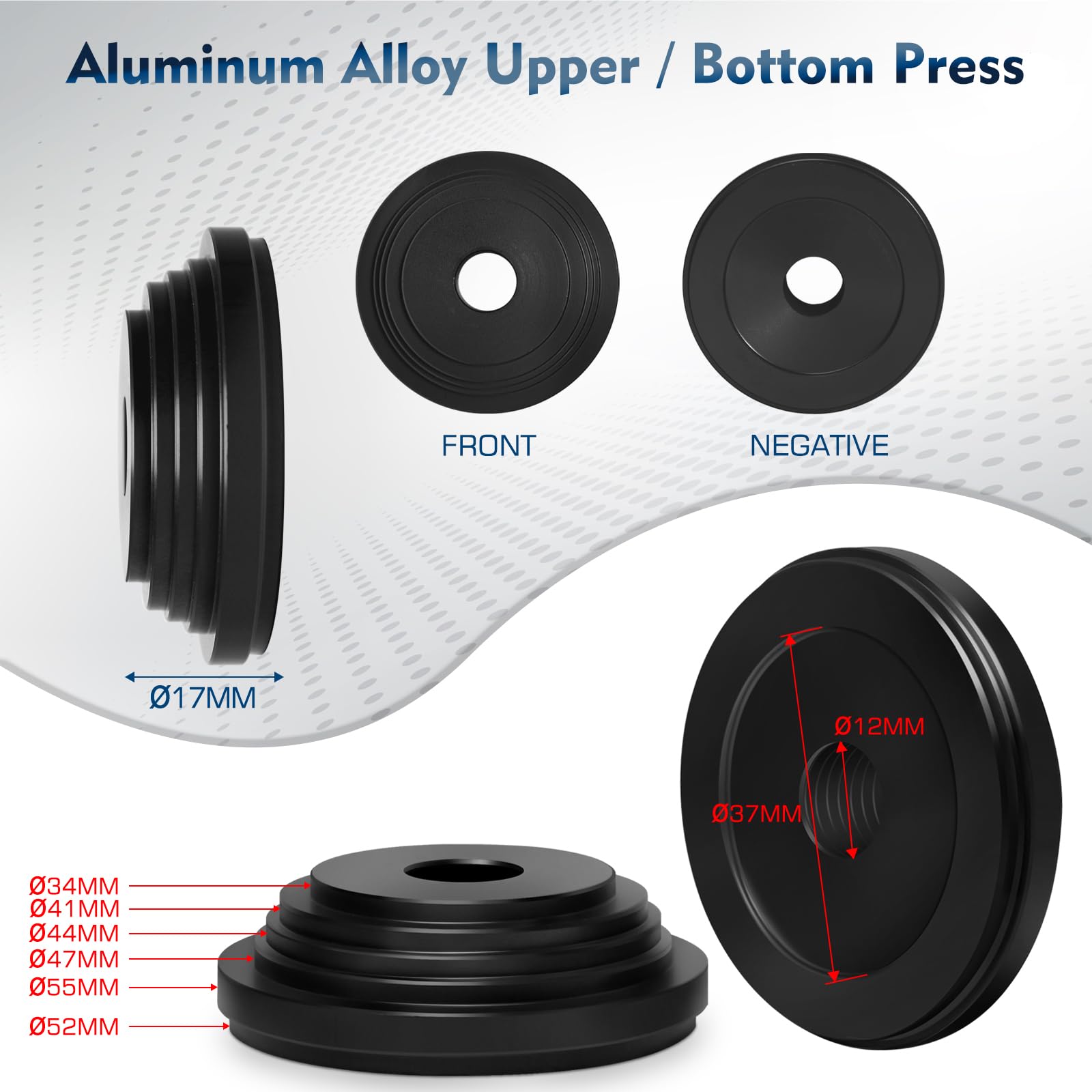 BUCKLOS Bike Headset Press Tool - Bottom Bracket Installation Kit with Bearing Press - Compatible with Most Bicycle Headsets & Press-Fit Bottom Brackets - Perfect for DIY Bike Repair & Maintenance at Home or Shop