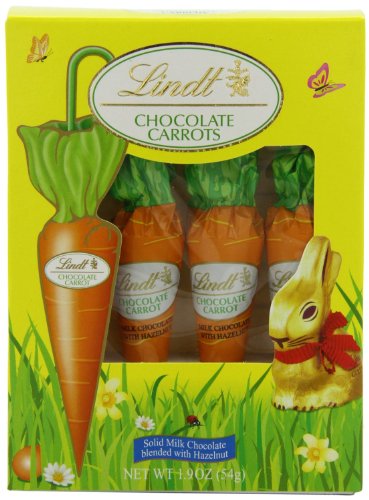 Lindt Chocolate Carrots - Pack of 4 (8 Carrots Total) - Premium Easter Chocolate Gifts for Baskets, Egg Hunts & Holiday Celebrations