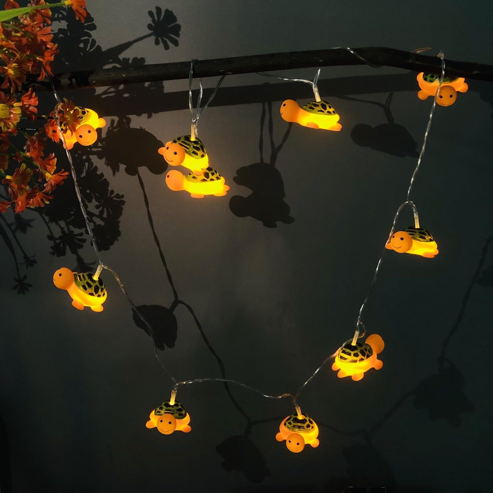 Cute Turtle Night Lights - Battery Operated LED String Lights for Kids Bedroom, Nursery, Home & Holiday Decor (10 LED, 1.65m) - Perfect for Bedtime, Birthday Parties & Christmas Tree Decorations