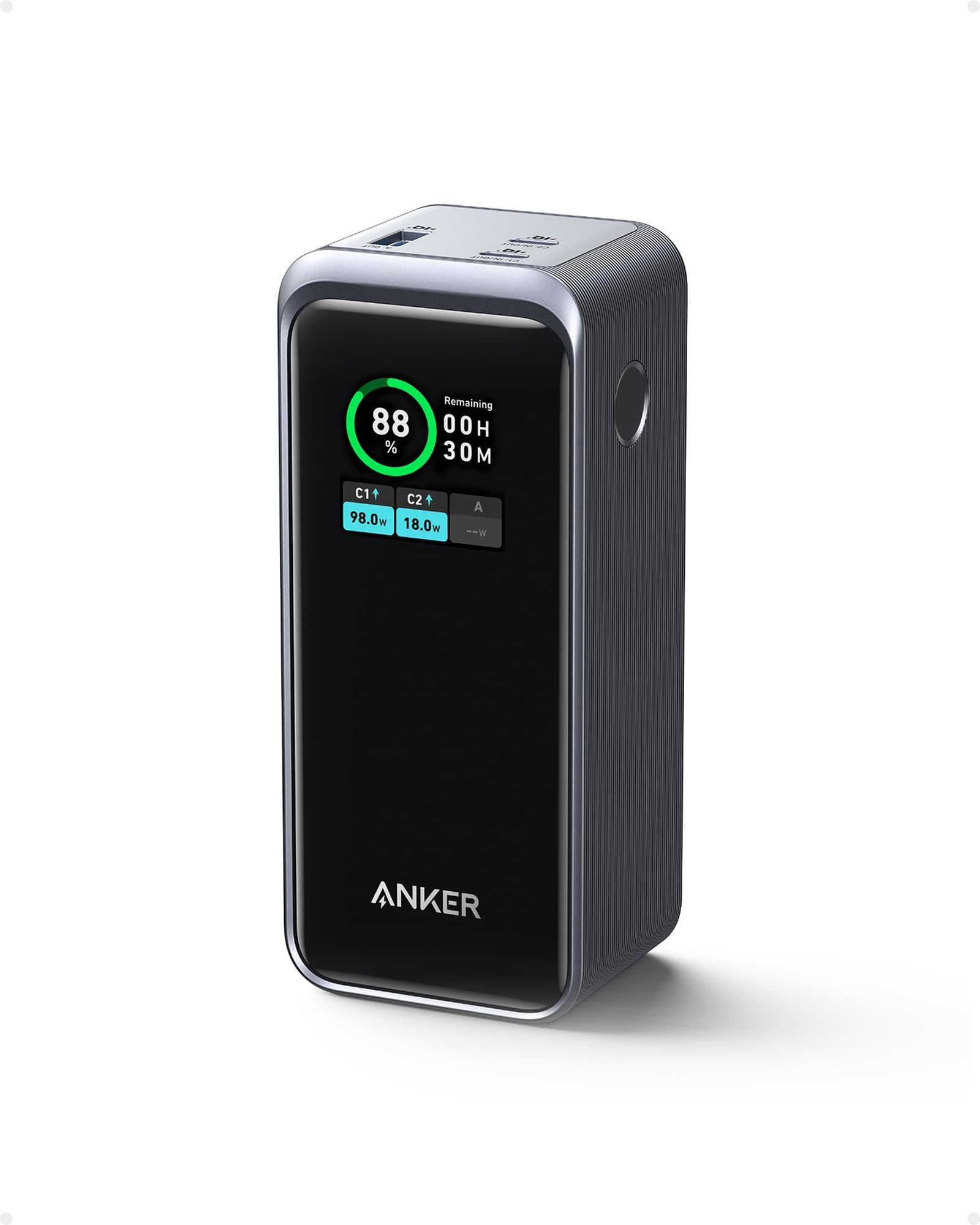 Anker Prime 20,000mAh 200W Power Bank with Smart Digital Display - Dual USB-C & USB-A Portable Charger for iPhone 15/14/13, Samsung Galaxy, MacBook, Dell Laptops - Perfect for Travel, Camping & Emergency Power Backup