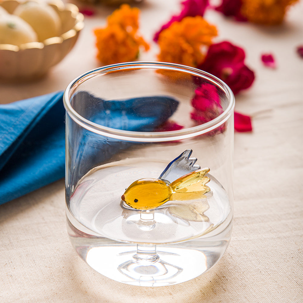 Handblown Glass Fish Decor - Set of 2 Artisan Crafted Aquatic Ornaments for Home & Office Decor | Perfect for Aquarium Lovers, Fish Tank Accessories, and Unique Gift Ideas