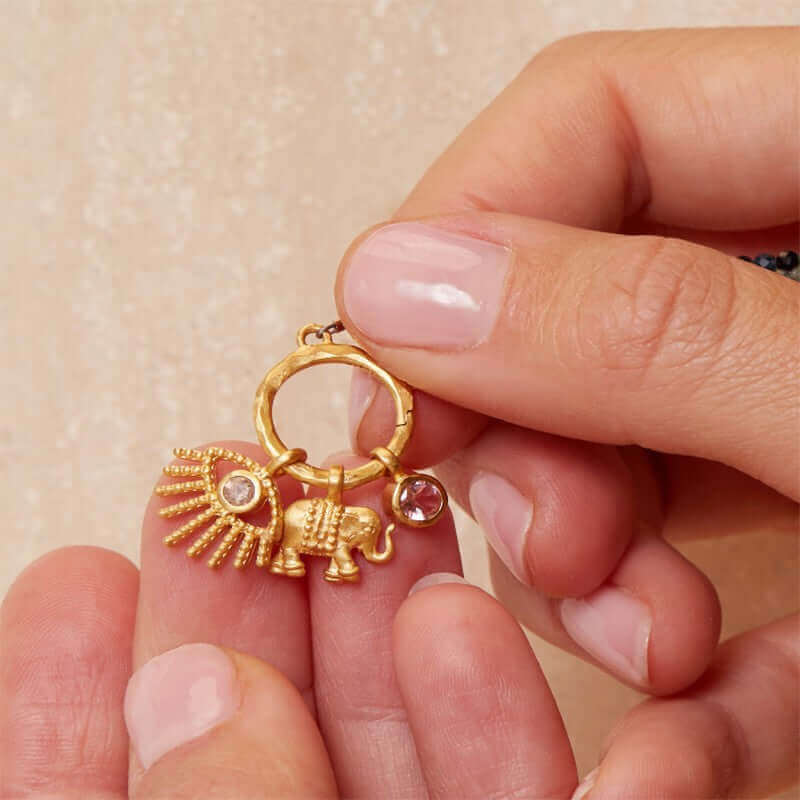 Ganesha Elephant Lotus Pendant Charm Necklace - Spiritual Jewelry for Meditation & Yoga | JX402 1 | Perfect for Gift Giving, Spiritual Practice, and Positive Energy