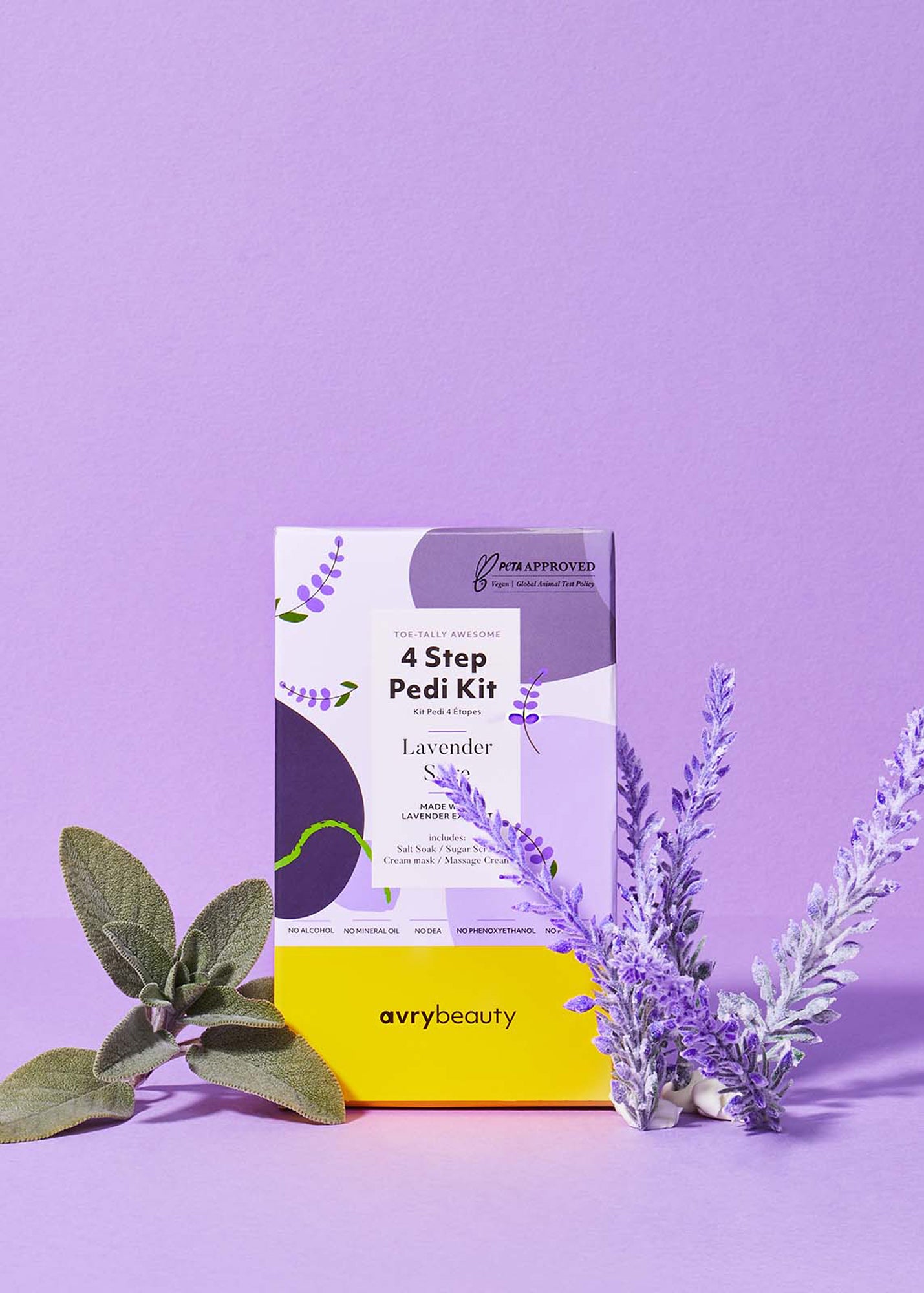 Avry Beauty 4 Step Pedicure Kit - Exfoliate, Moisturize & Soften Feet - Perfect for At-Home Spa, Travel & Gift Giving