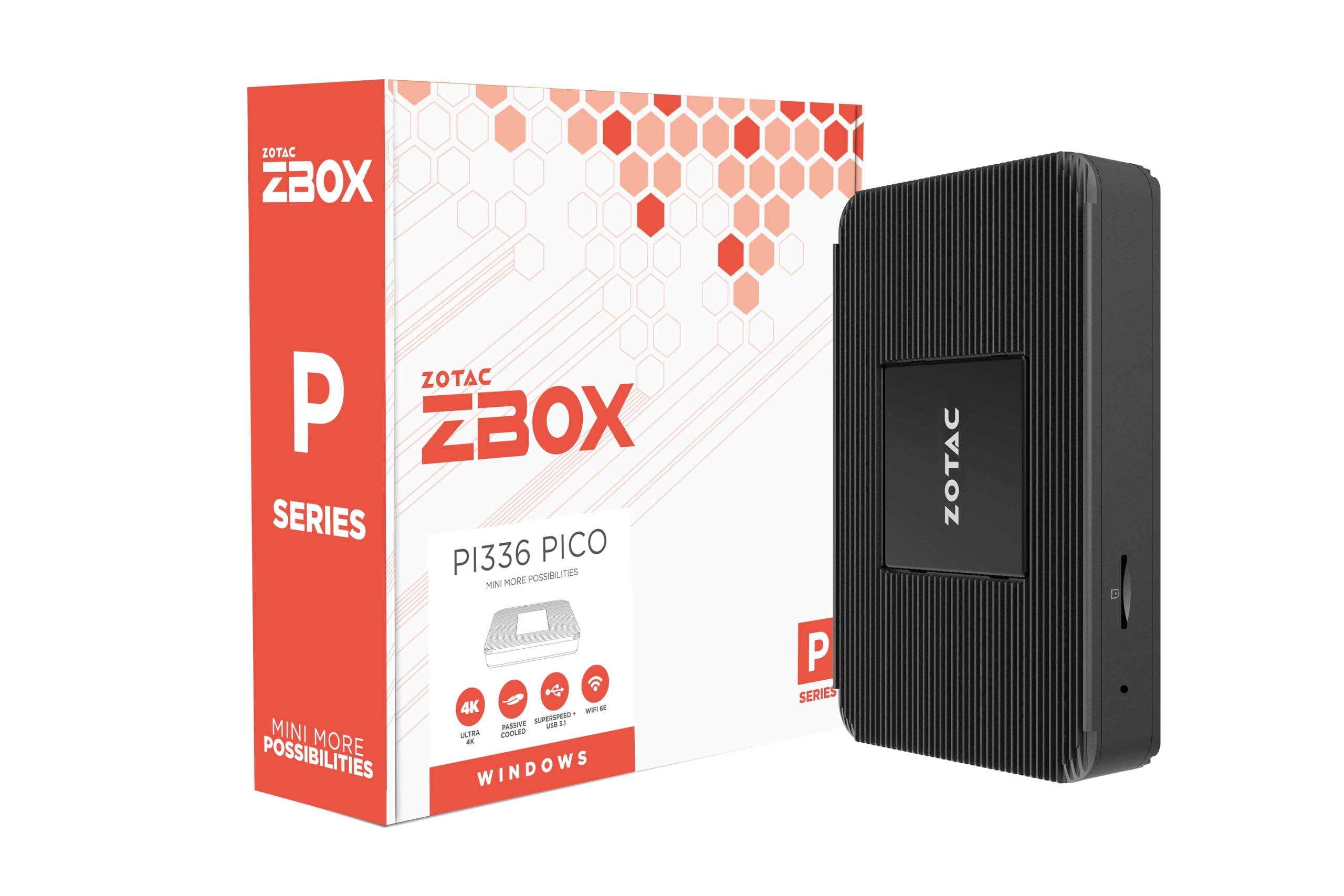 ZOTAC ZBOX PI336 Pico Mini PC with Windows 11 Pro - Ultra-Compact Desktop Computer for Home Office, Digital Signage & Media Streaming