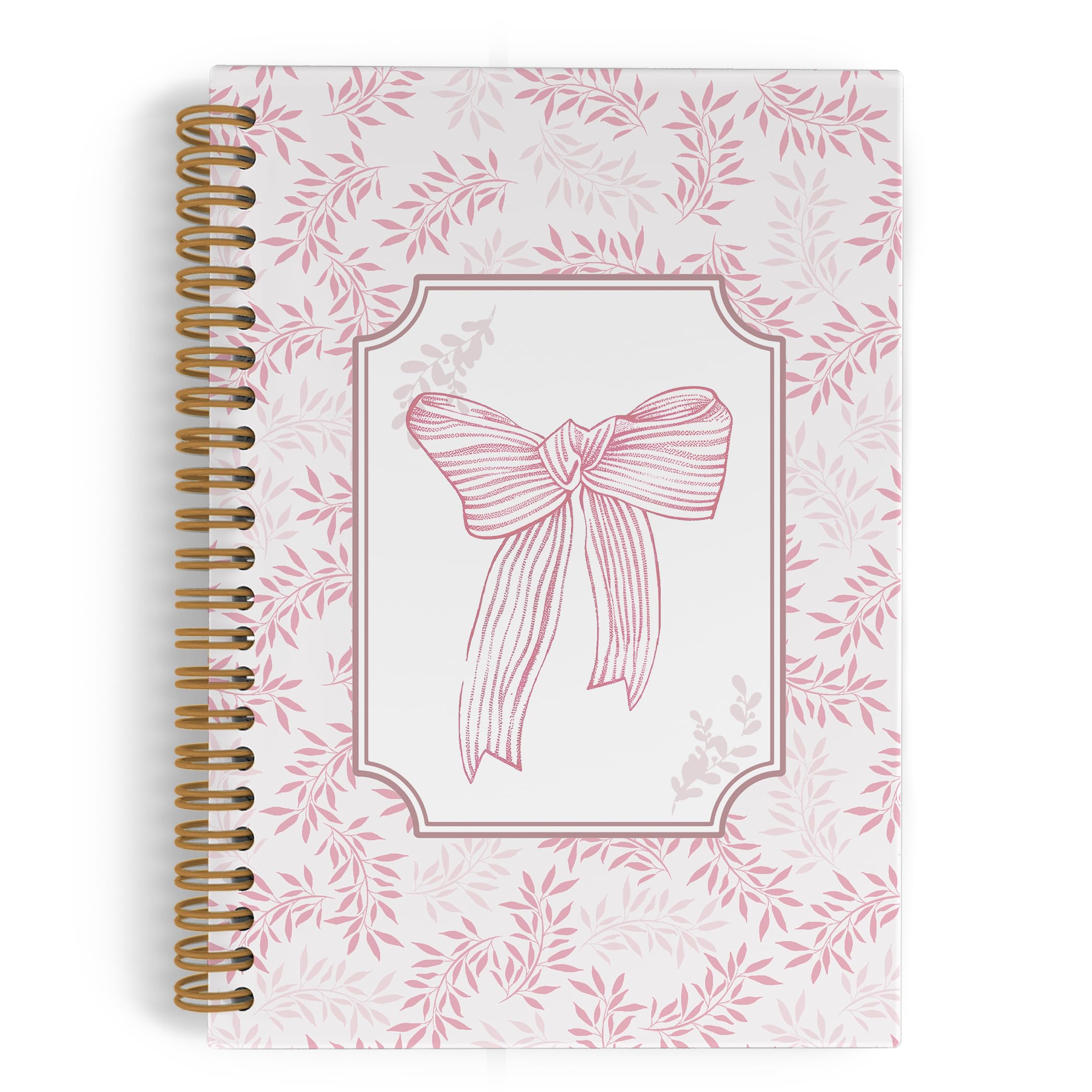 Pink Bow Spiral Notebook - 5.5 x 8.3 Inch Lined Journal, College Ruled Hardcover Notebook for Girls, Students & Teachers | Trendy Preppy School & Office Supplies | Perfect for Note Taking, Journaling & Gift Giving