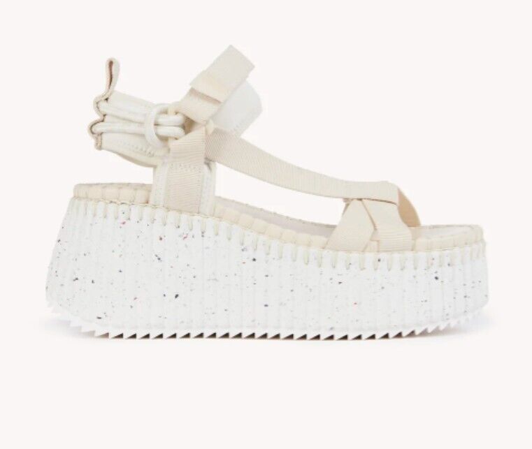 Chloé Pearly Grey Nama Wedge Women's Sandals - Comfortable Summer Wedge Heel Shoes for Women | Perfect for Beach, Vacation & Casual Outfits