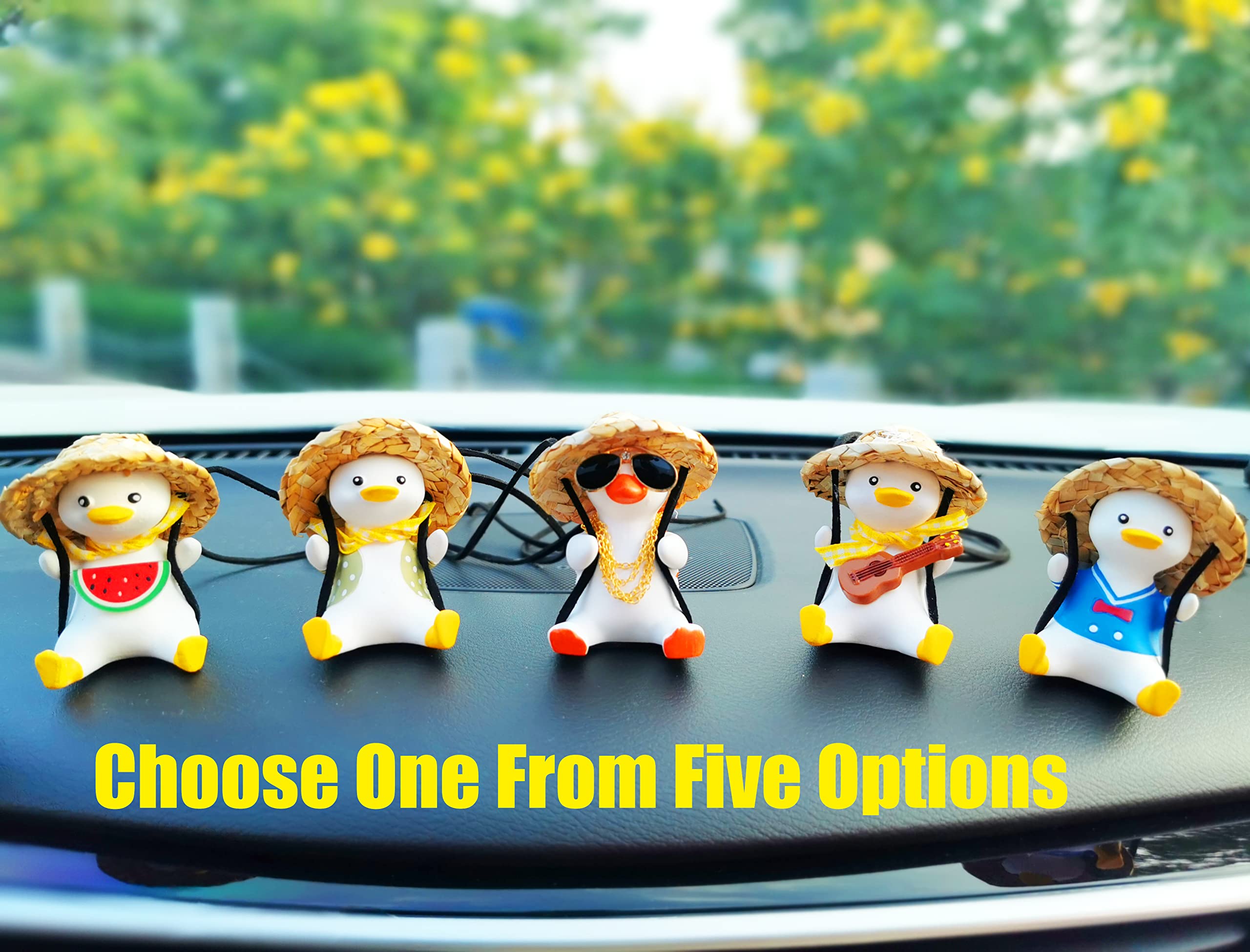 Cool Swinging Duck Car Hanging Ornament - Funny Rear View Mirror Accessories for Cars & Trucks | Cute Car Charms for Teens, Men & Women | Perfect for Road Trips & Daily Commutes