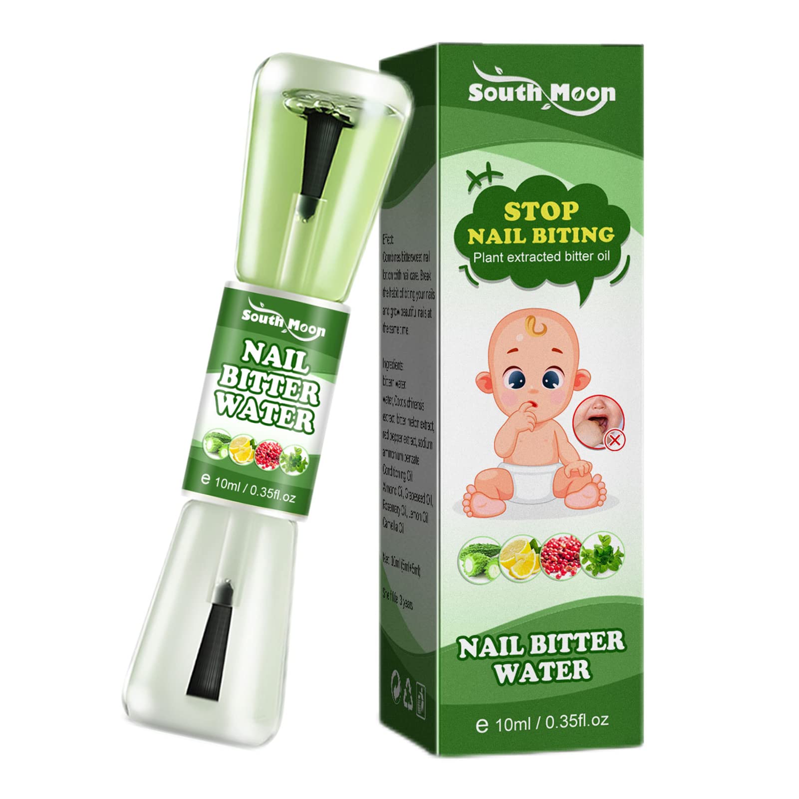 2 Pack No Bite Nail Polish for Kids - Bitter Taste Nail Polish with Dual Applicator | 10ml Anti-Nail Biting Solution for Healthy, Strong & Beautiful Nails | Safe for Babies Ages 1+ | Perfect for Toddlers, Children & Nail Biters | Use at Home, School or Travel