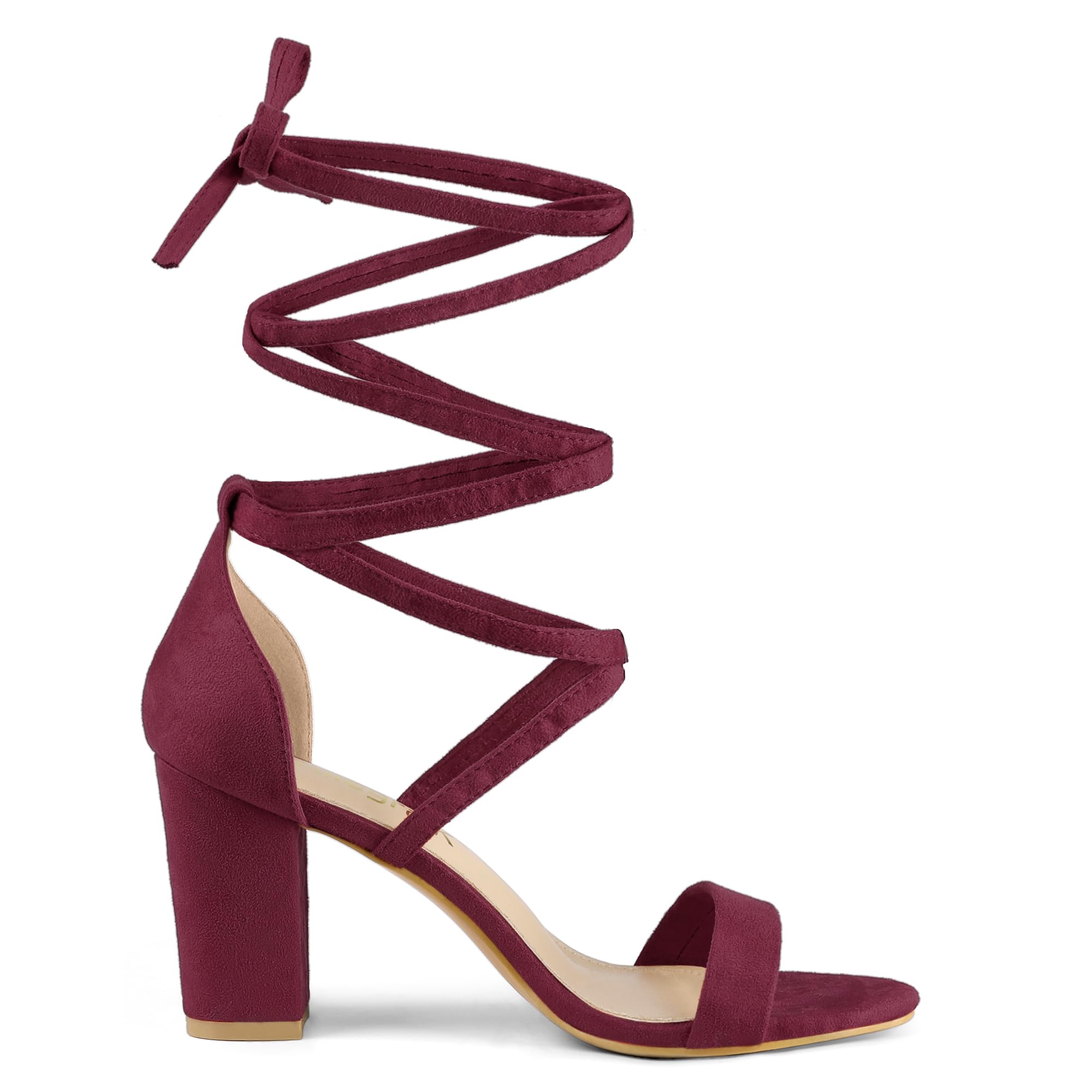 Allegra K Women's Strappy Lace Up Chunky Heel Sandals - Comfortable High Heels for Party, Wedding & Evening Out