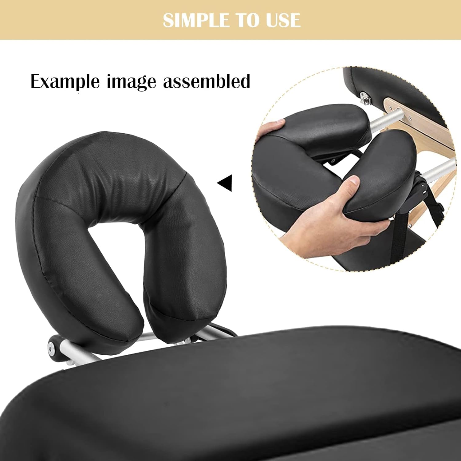 Premium Aluminum Adjustable Massage Face Cradle with Soft Pillow Cushion - Universal Fit for Massage Tables & Beds - Comfortable Spa & Beauty Salon Headrest for Relaxation - Perfect for Facials, Massage Therapy & Salon Treatments