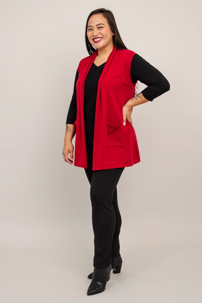 Stylish Jude Cardigan for Women - Soft Red Cotton Knit Sweater | Perfect for Fall, Winter & Casual Outfits