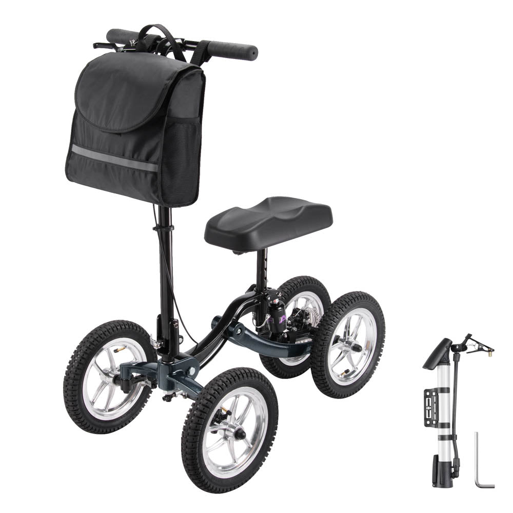 All Terrain Knee Walker Scooter with Suspension & Brake - Mobility Aid for Outdoor & Indoor Use - Ideal for Post-Surgery Recovery, Ankle Injuries & Daily Mobility Support