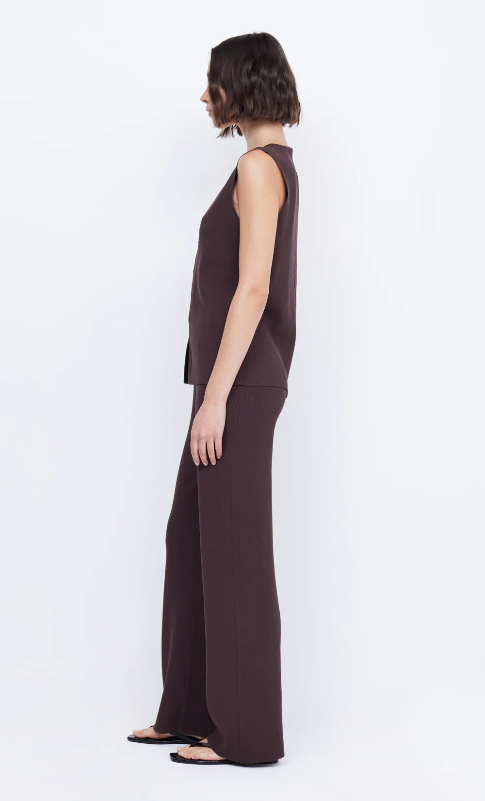 Amalfi Pants for Women - Comfortable Chocolate Brown High-Waisted Trousers for Work, Travel & Casual Wear