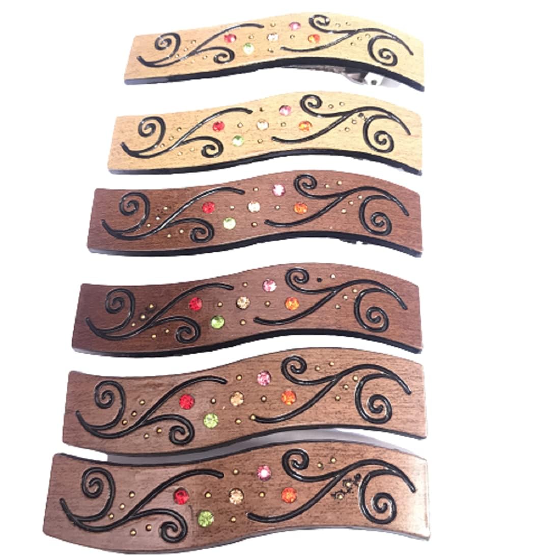 Women's Hair Clips Set - 6 Pack Non-Slip Bun Clips for Wedding, Party & Everyday Use | Decorative Back Clips & Pins for Women & Girls | Perfect for Updos, Ponytails & Hairstyling